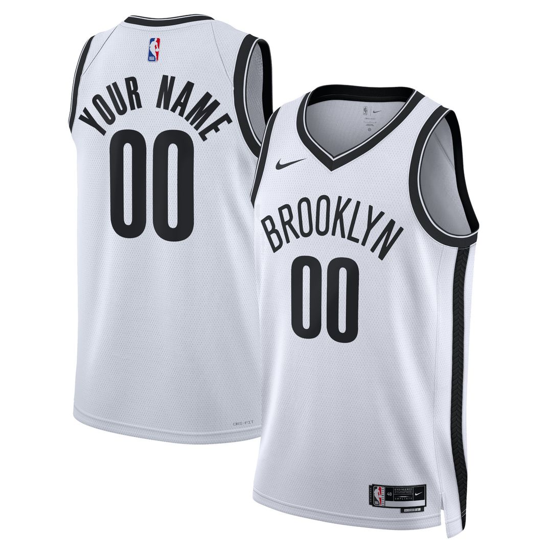 Brooklyn Nets Nike Unisex Swingman Custom Jersey White - Association Edition Team Jersey Sports Fan Apparel