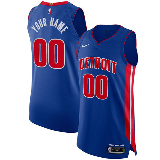 Detroit Pistons Nike Authentic Custom Jersey Blue - Icon Edition Team Jersey Sports Fan Apparel