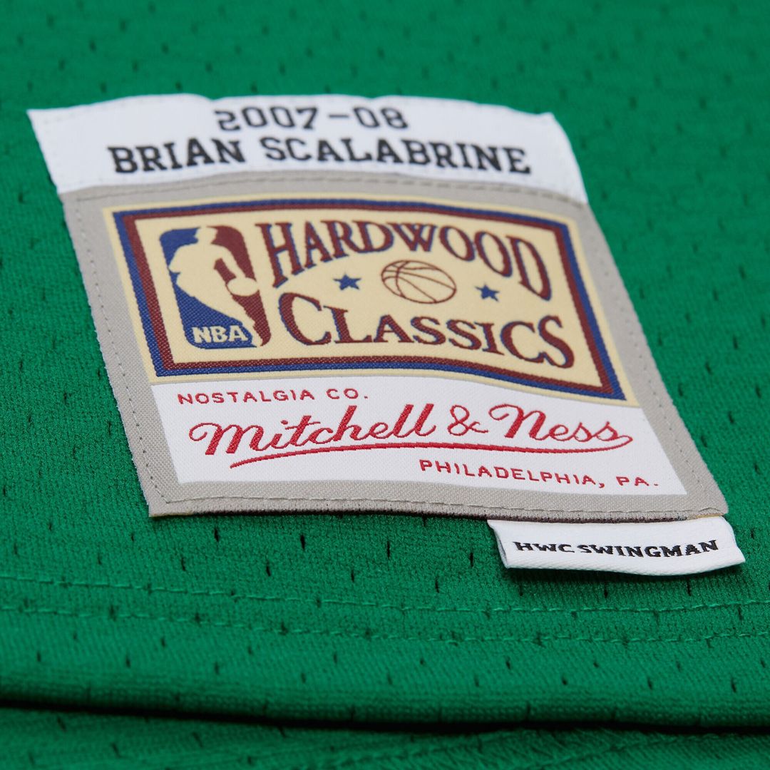 Boston Celtics Brian Scalabrine Mitchell & Ness 2007/08 Hardwood Classics Swingman Jersey - Kelly Green Team Jersey Sports Fan Apparel