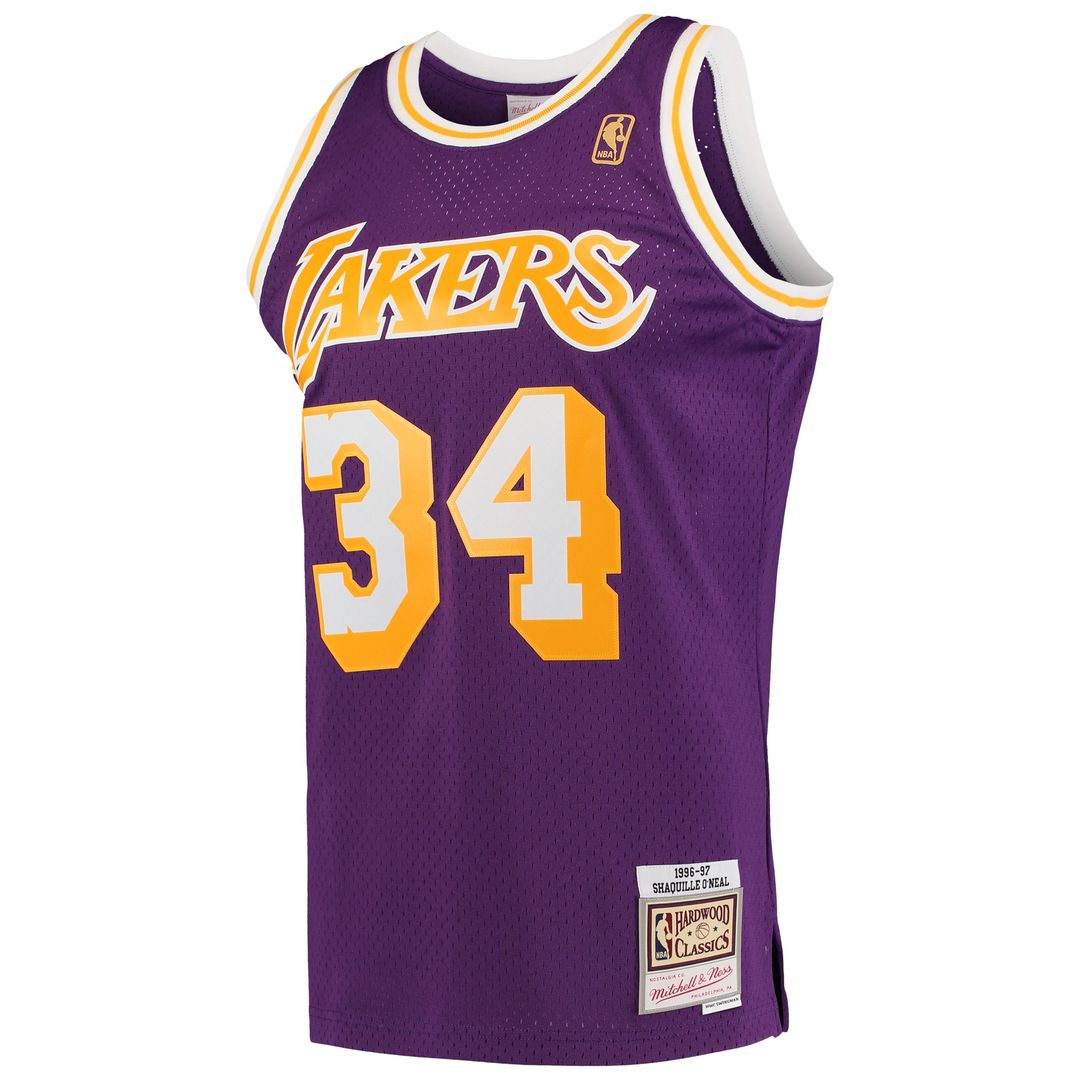 Los Angeles Lakers Shaquille O'Neal Mitchell & Ness Hardwood Classics Swingman Jersey - Purple Team Jersey Sports Fan Apparel
