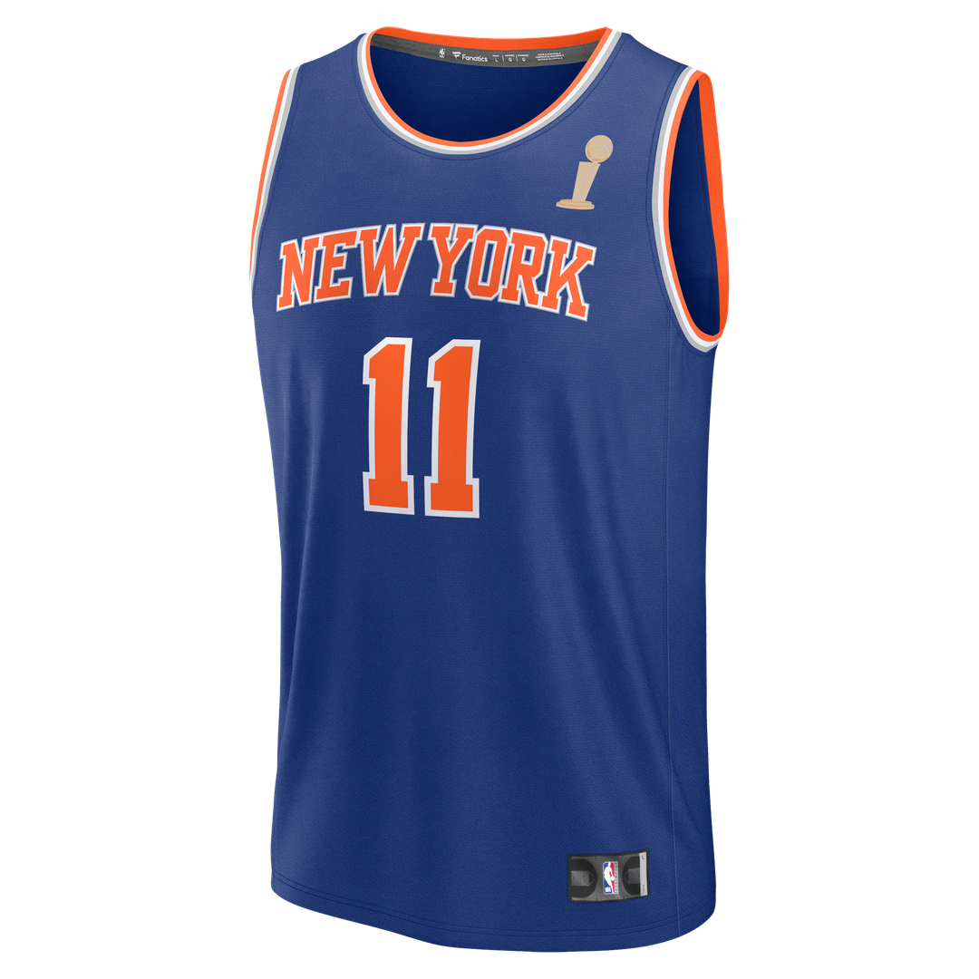 New York Knicks Jalen Brunson Fanatics Youth 2026 NBA Finals Champions Fast Break Replica Jersey - Icon Edition - Blue Team Jersey Sports Fan Apparel