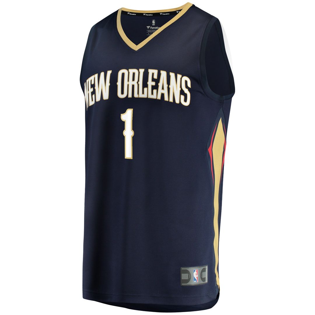 New Orleans Pelicans Zion Williamson Fanatics Replica Fast Break Jersey Navy - Icon Edition Team Jersey Sports Fan Apparel