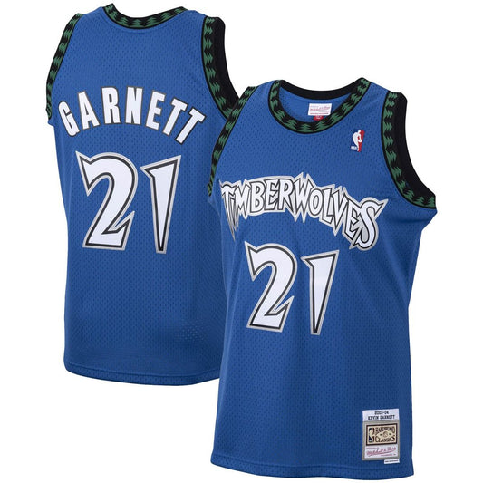 Minnesota Timberwolves Kevin Garnett Mitchell & Ness 2003/04 Hardwood Classics Swingman Jersey - Blue Team Jersey Sports Fan Apparel