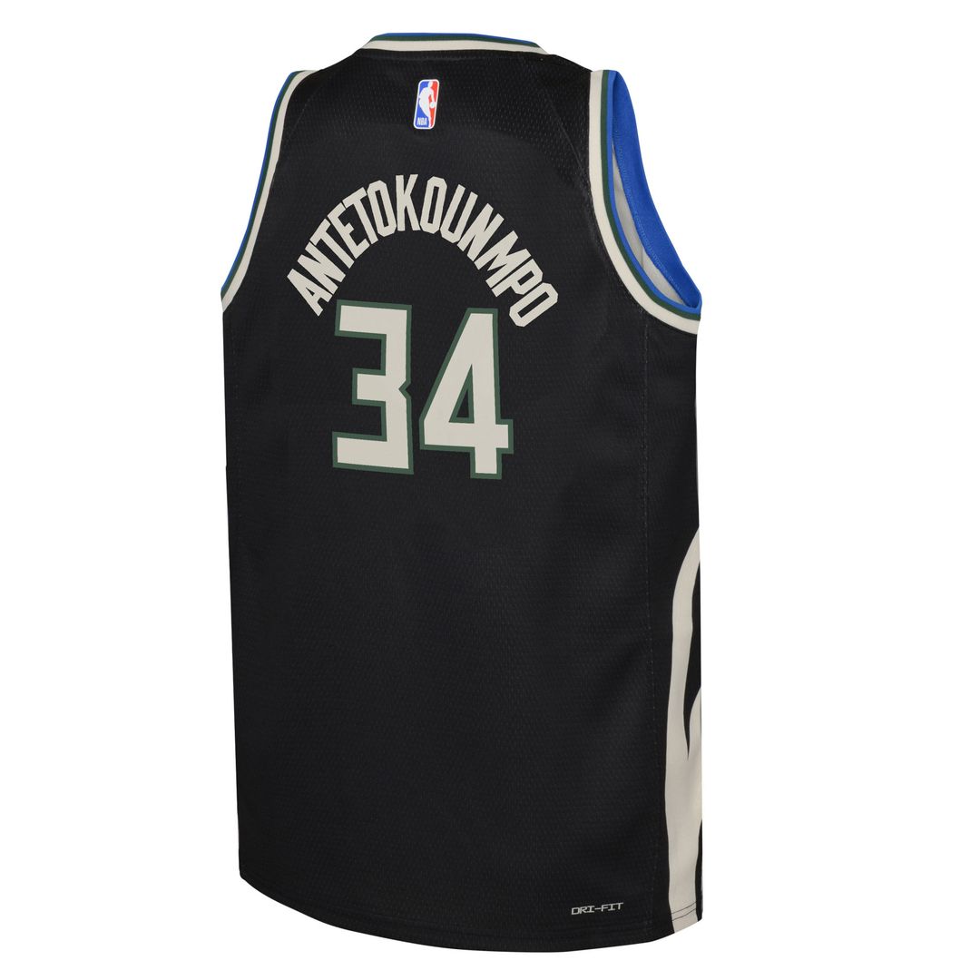 Milwaukee Bucks Giannis Antetokounmpo Jordan Brand Youth Swingman Jersey - Statement Edition - Black Team Jersey Sports Fan Apparel