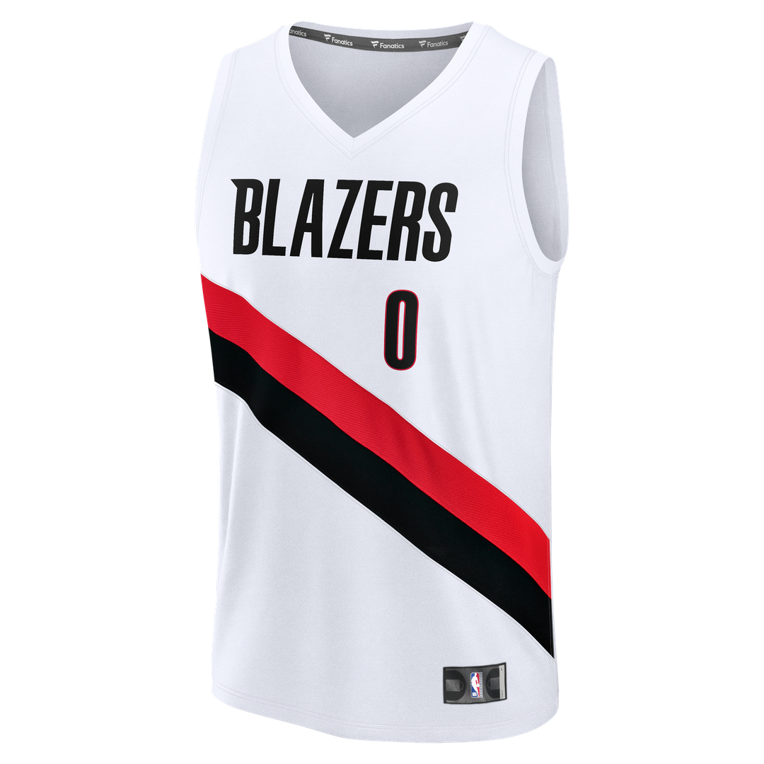 Portland Trail Blazers Damian Lillard Fanatics Fast Break Replica Jersey - White - Association Edition Team Jersey Sports Fan Apparel