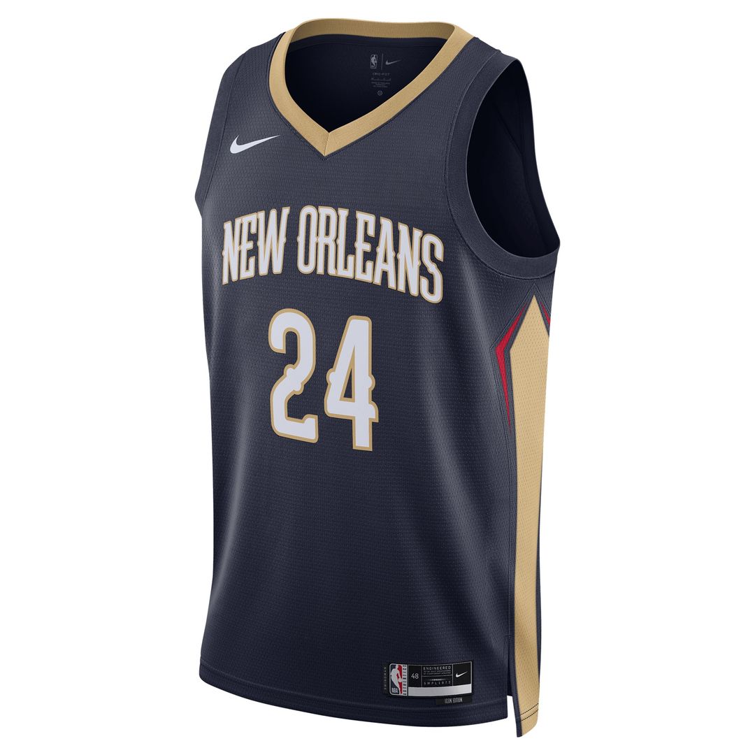 New Orleans Pelicans Jordan Hawkins Nike Unisex Swingman Jersey - Icon Edition - Navy Team Jersey Sports Fan Apparel