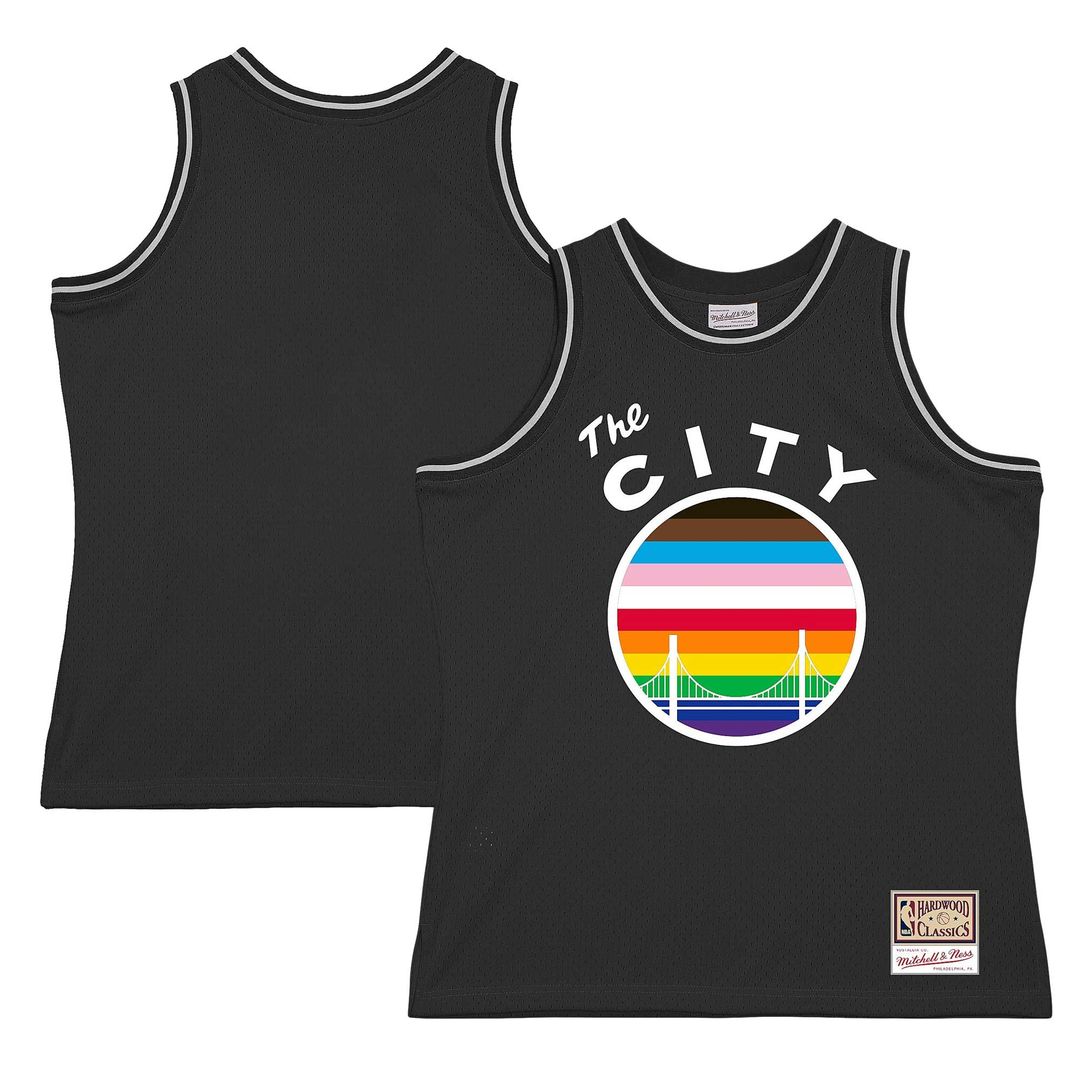 Golden State Warriors Mitchell & Ness Hardwood Classic Pride Jersey - Black Team Jersey Sports Fan Apparel