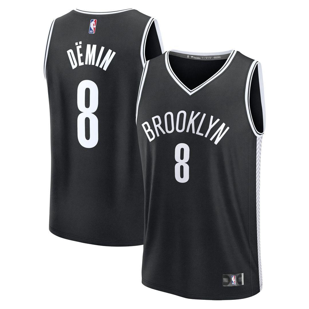 Brooklyn Nets Egor Dëmin Fanatics Fast Break Replica Jersey - Black - Icon Edition Team Jersey Sports Fan Apparel