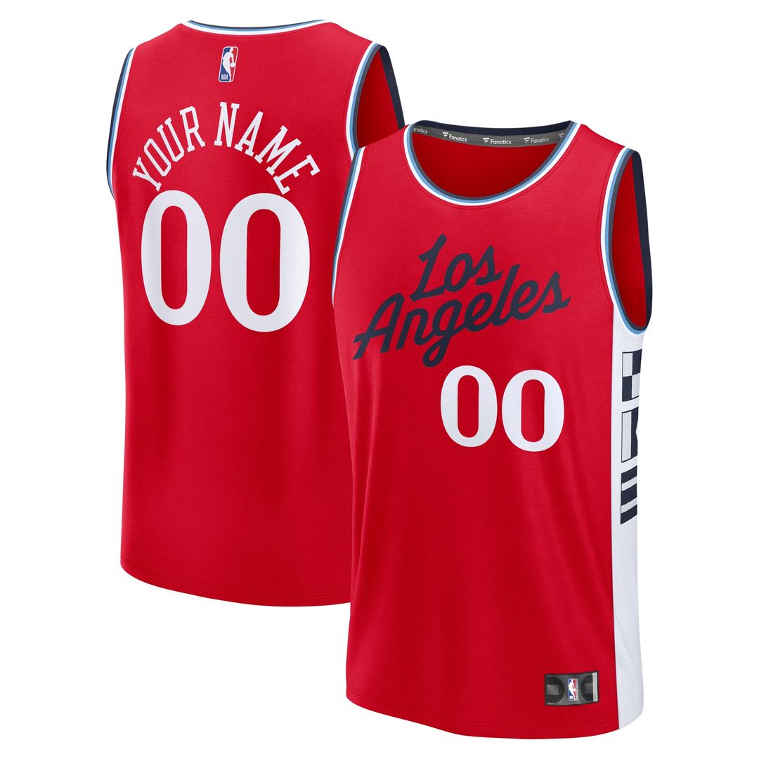 LA Clippers Fanatics Fast Break Custom Jersey - Statement Edition - Red Team Jersey Sports Fan Apparel