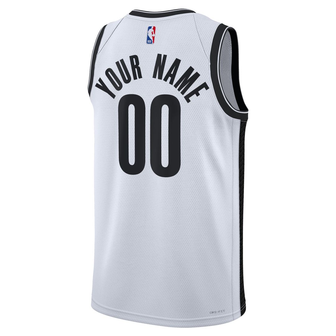 Brooklyn Nets Nike Unisex Swingman Custom Jersey White - Association Edition Team Jersey Sports Fan Apparel