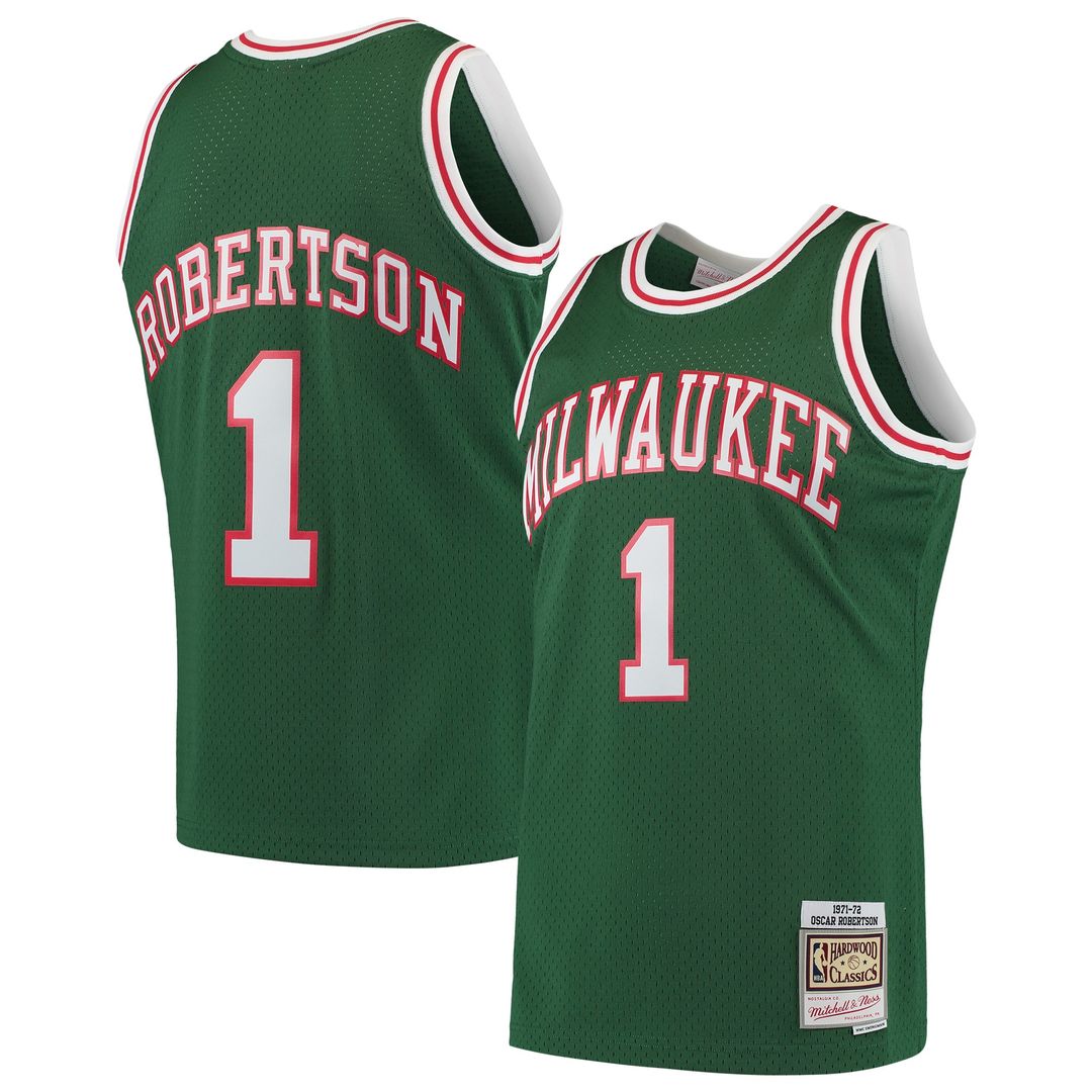 Milwaukee Bucks Oscar Robertson Mitchell & Ness Hardwood Classics Swingman Jersey - White Team Jersey Sports Fan Apparel