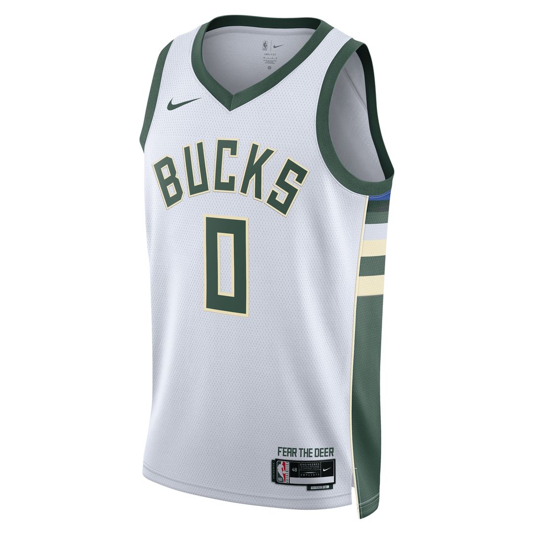 Milwaukee Bucks Damian Lillard Nike Unisex Fear The Deer Swingman Player Jersey - Association Edition - White Team Jersey Sports Fan Apparel