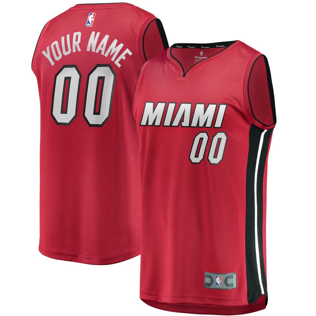Miami Heat Fanatics Youth Fast Break Replica Custom Jersey Red - Statement Edition Team Jersey Sports Fan Apparel